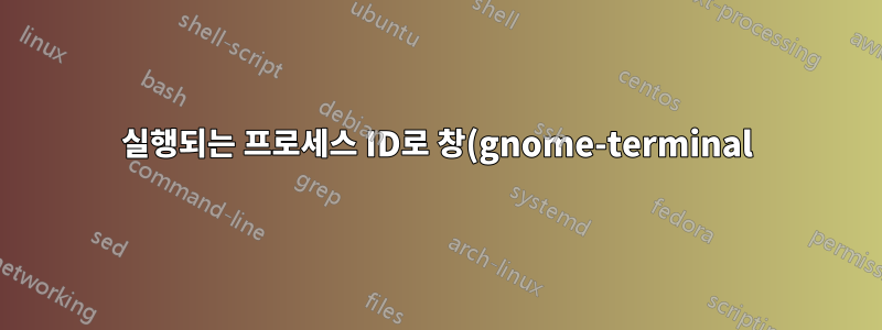 실행되는 프로세스 ID로 창(gnome-terminal)을 찾는 방법은 무엇입니까?