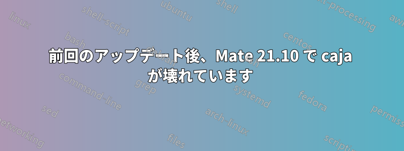 前回のアップデート後、Mate 21.10 で caja が壊れています