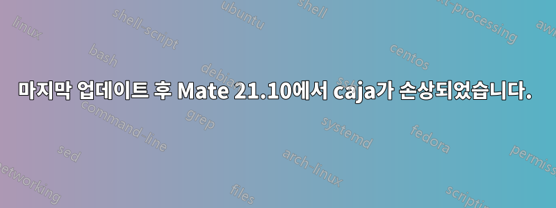 마지막 업데이트 후 Mate 21.10에서 caja가 손상되었습니다.