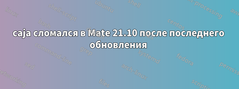 caja сломался в Mate 21.10 после последнего обновления