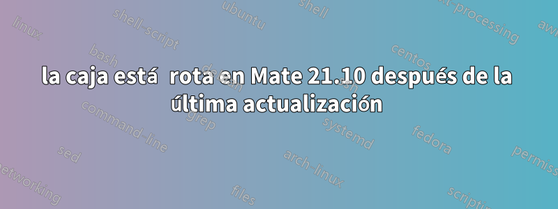 la caja está rota en Mate 21.10 después de la última actualización