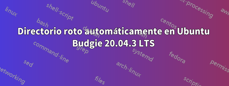 Directorio roto automáticamente en Ubuntu Budgie 20.04.3 LTS