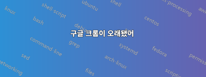 구글 크롬이 오래됐어