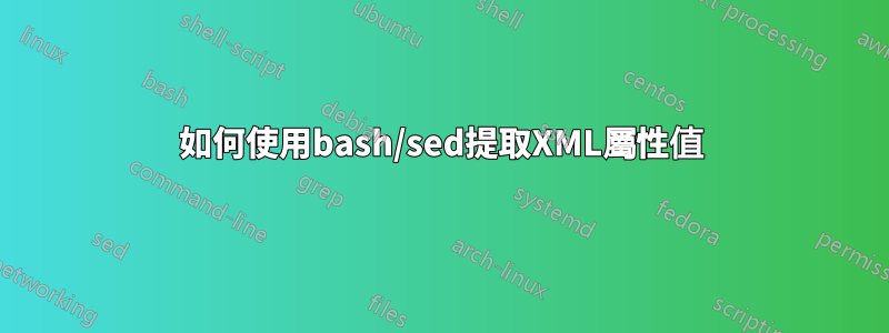 如何使用bash/sed提取XML屬性值