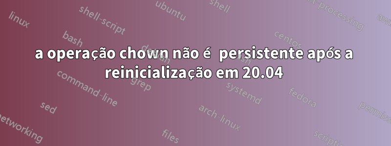 a operação chown não é persistente após a reinicialização em 20.04