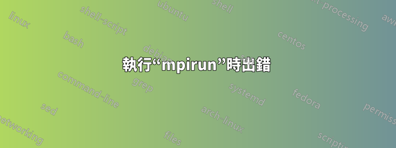 執行“mpirun”時出錯