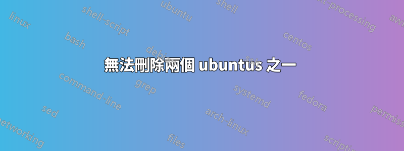 無法刪除兩個 ubuntus 之一