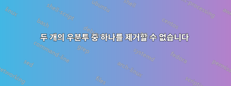 두 개의 우분투 중 하나를 제거할 수 없습니다