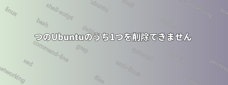 2つのUbuntuのうち1つを削除できません