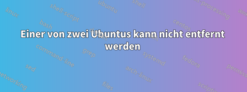 Einer von zwei Ubuntus kann nicht entfernt werden