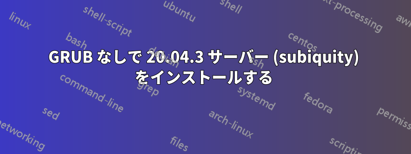 GRUB なしで 20.04.3 サーバー (subiquity) をインストールする