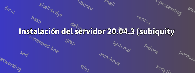 Instalación del servidor 20.04.3 (subiquity) sin GRUB