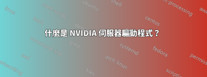 什麼是 NVIDIA 伺服器驅動程式？