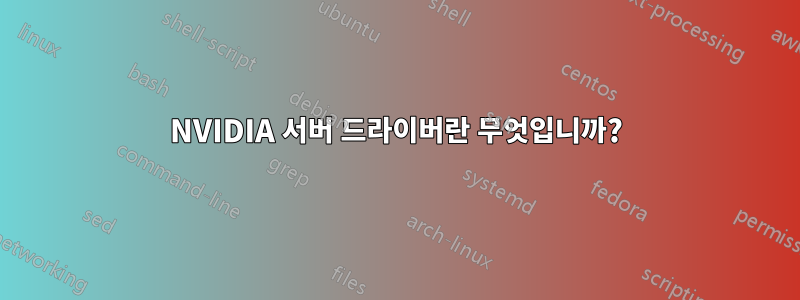 NVIDIA 서버 드라이버란 무엇입니까?