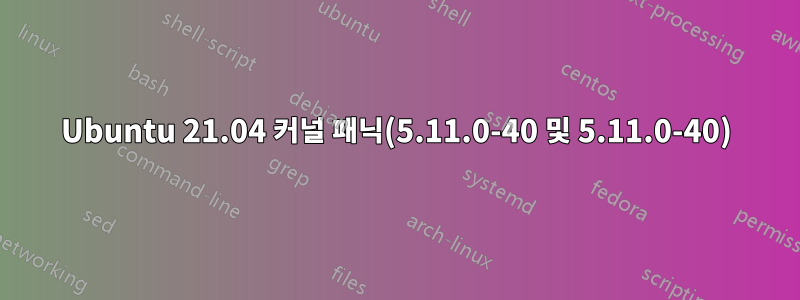 Ubuntu 21.04 커널 패닉(5.11.0-40 및 5.11.0-40)