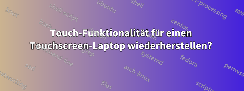 Touch-Funktionalität für einen Touchscreen-Laptop wiederherstellen?