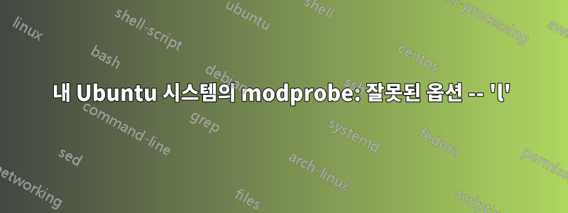 내 Ubuntu 시스템의 modprobe: 잘못된 옵션 -- 'l'