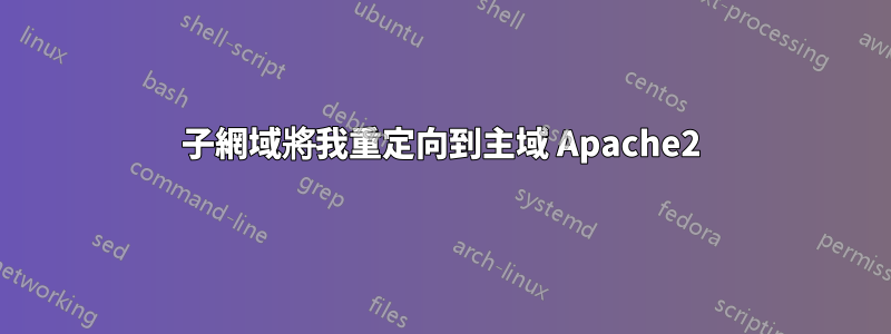 子網域將我重定向到主域 Apache2