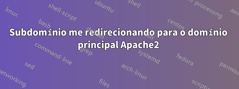 Subdomínio me redirecionando para o domínio principal Apache2