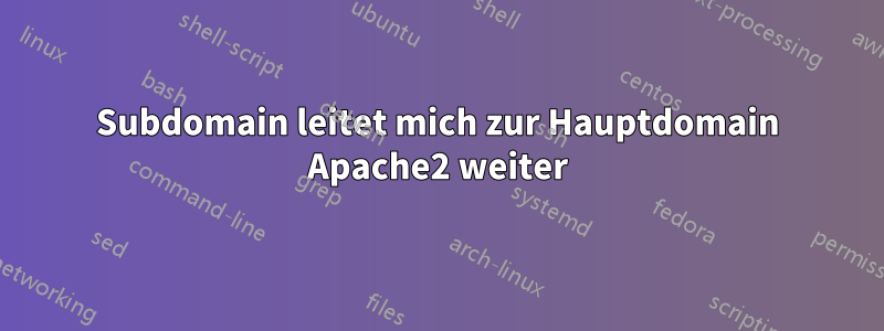 Subdomain leitet mich zur Hauptdomain Apache2 weiter