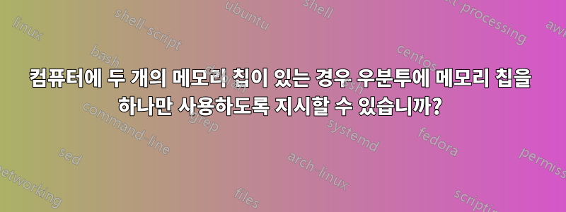 컴퓨터에 두 개의 메모리 칩이 있는 경우 우분투에 메모리 칩을 하나만 사용하도록 지시할 수 있습니까?