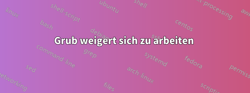 Grub weigert sich zu arbeiten