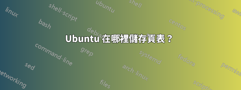 Ubuntu 在哪裡儲存頁表？