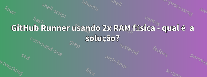 GitHub Runner usando 2x RAM física - qual é a solução?