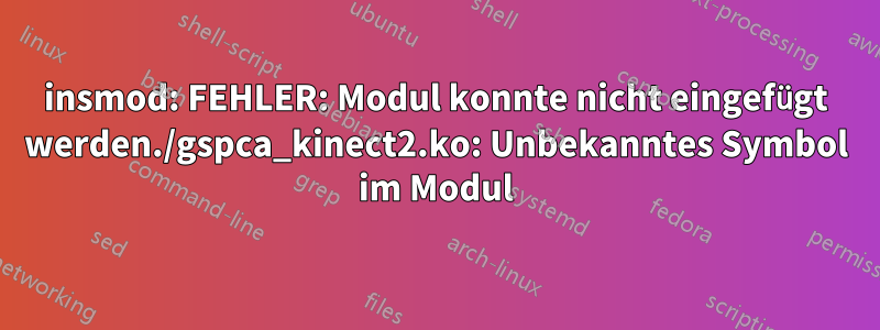 insmod: FEHLER: Modul konnte nicht eingefügt werden./gspca_kinect2.ko: Unbekanntes Symbol im Modul