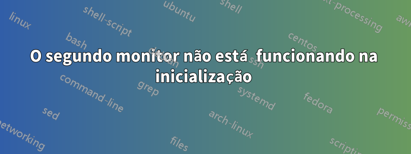 O segundo monitor não está funcionando na inicialização