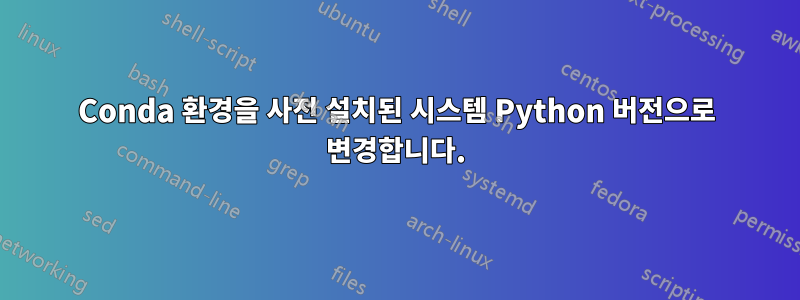 Conda 환경을 사전 설치된 시스템 Python 버전으로 변경합니다.