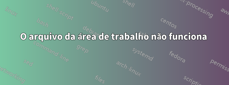 O arquivo da área de trabalho não funciona