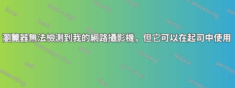 瀏覽器無法檢測到我的網路攝影機，但它可以在起司中使用