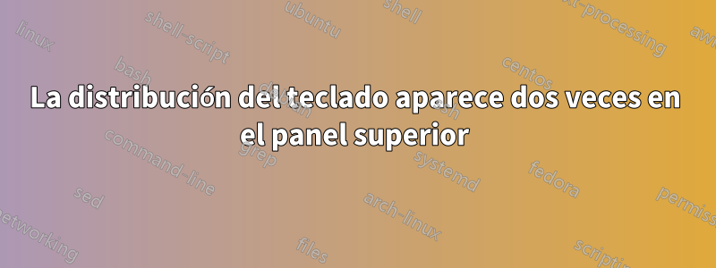 La distribución del teclado aparece dos veces en el panel superior