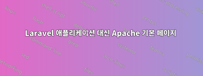 Laravel 애플리케이션 대신 Apache 기본 페이지