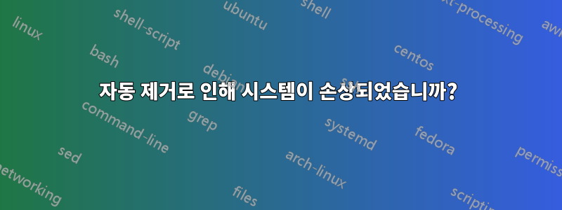 자동 제거로 인해 시스템이 손상되었습니까?