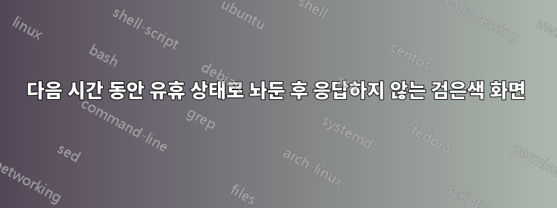 다음 시간 동안 유휴 상태로 놔둔 후 응답하지 않는 검은색 화면