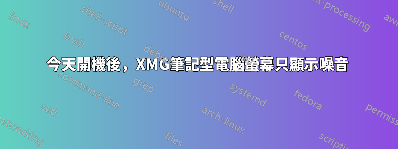 今天開機後，XMG筆記型電腦螢幕只顯示噪音