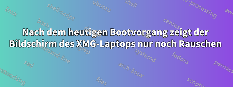 Nach dem heutigen Bootvorgang zeigt der Bildschirm des XMG-Laptops nur noch Rauschen