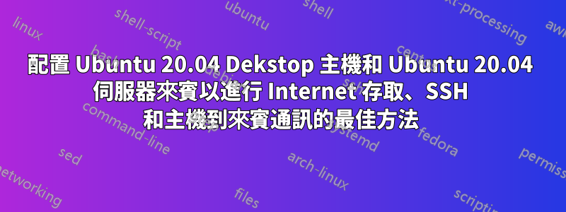 配置 Ubuntu 20.04 Dekstop 主機和 Ubuntu 20.04 伺服器來賓以進行 Internet 存取、SSH 和主機到來賓通訊的最佳方法