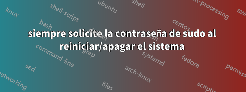 siempre solicite la contraseña de sudo al reiniciar/apagar el sistema