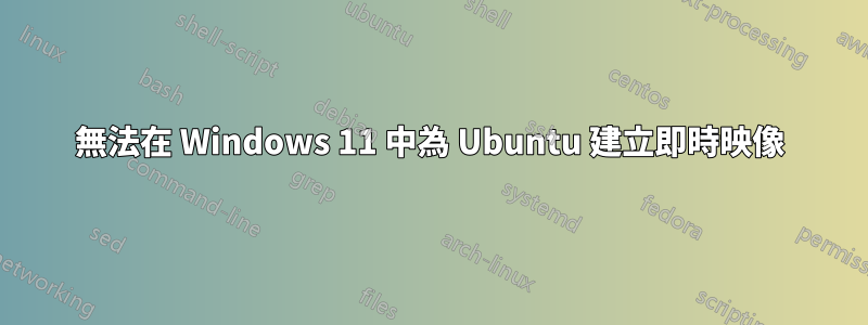 無法在 Windows 11 中為 Ubuntu 建立即時映像