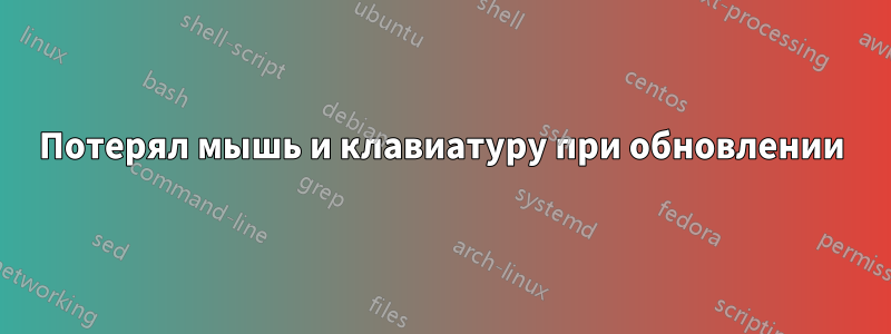 Потерял мышь и клавиатуру при обновлении