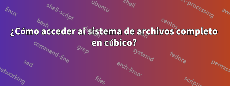 ¿Cómo acceder al sistema de archivos completo en cúbico?