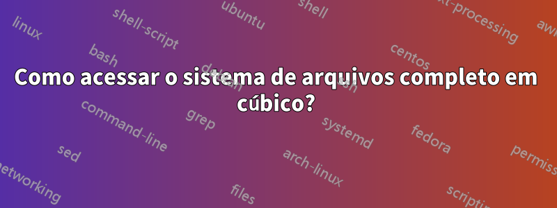 Como acessar o sistema de arquivos completo em cúbico?