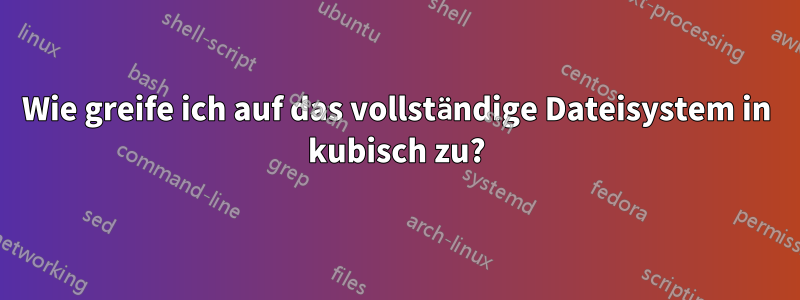 Wie greife ich auf das vollständige Dateisystem in kubisch zu?