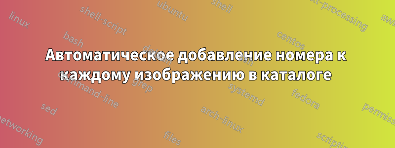 Автоматическое добавление номера к каждому изображению в каталоге