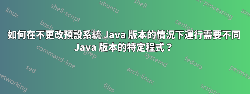 如何在不更改預設系統 Java 版本的情況下運行需要不同 Java 版本的特定程式？