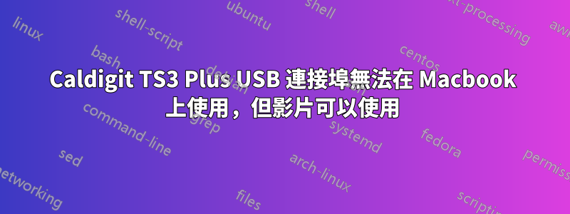 Caldigit TS3 Plus USB 連接埠無法在 Macbook 上使用，但影片可以使用