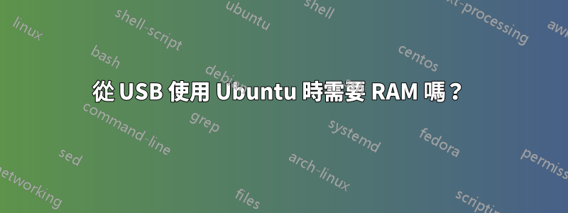 從 USB 使用 Ubuntu 時需要 RAM 嗎？ 